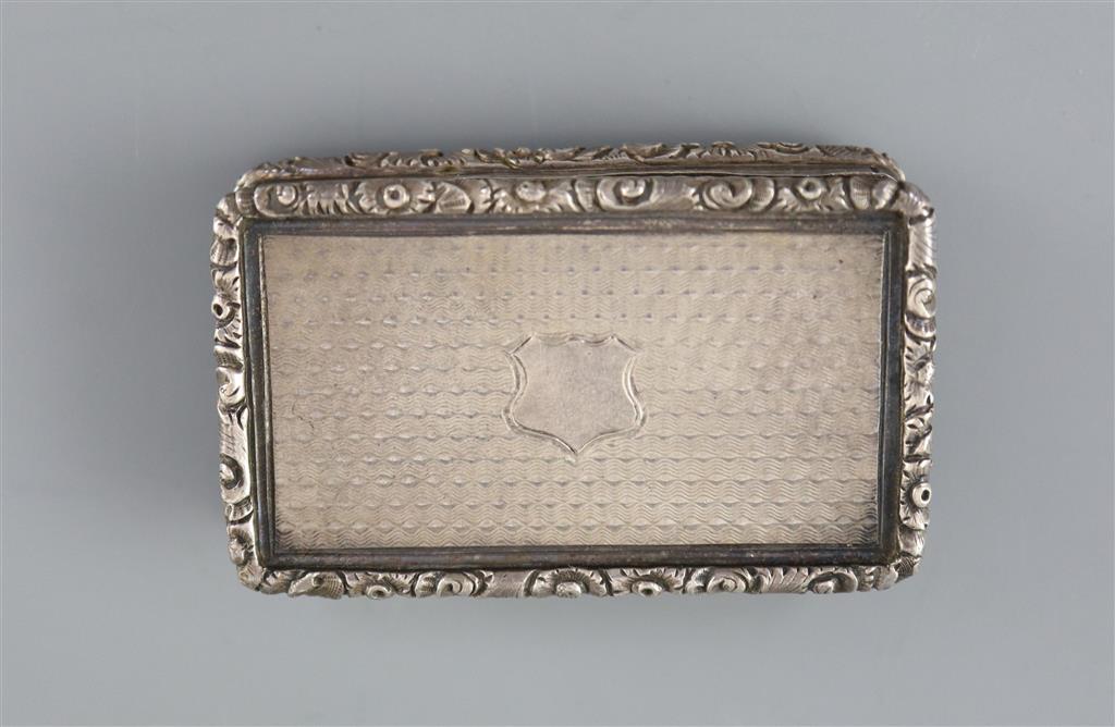 An early Victorian silver castle top rectangular vinaigrette by Nathaniel Mills,